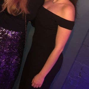 Black off the shoulder jumpsuit. Express size medium.